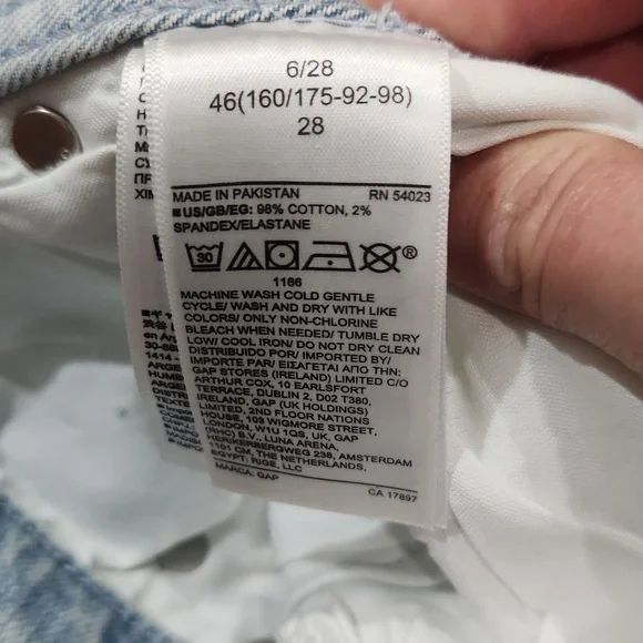 Gap High Rise Vintage Slim Distressed Button Fly Lightwash Jean Coastal Spring 6 - Picture 8 of 9